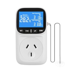 Digital Temperature Controller, Thermostat Outlet Plug, VA Display Heating Cooling Control Timer for Greenhouse Incubator Homebrew