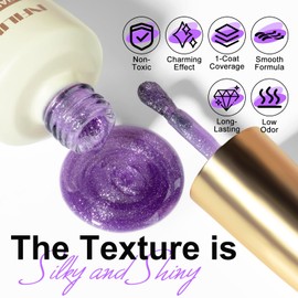 NXJ INFILILA 0.5 OZ Cat Eye Gel Polish, 15ML Holographic Glitter Shimmer Translucent Jelly Color Magnetic Purple Nail Polish for Nail Art Manicure Salon DIY at Home JB16