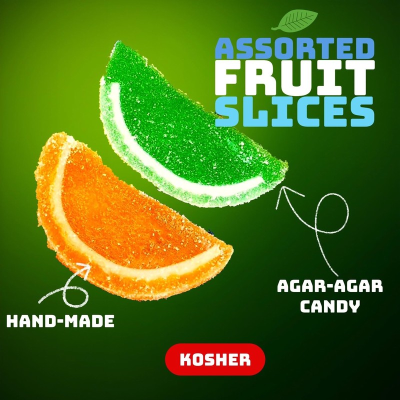 SweetGourmet Assorted Fruit Slices | Candy Fruit Jelly | Vegan,