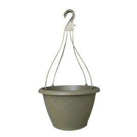ATT SOUTHERN INC HH1224OG Weave Pattern 12" Olive Green Hanging Planter Basket- Pack of 12