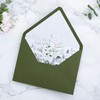 PONATIA 50PCS A7 Euro Flap Envelope, 5.25 x 7.25'' Olive