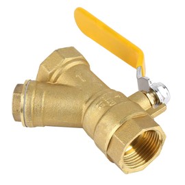 Akozon Ball Valve Filter, Y Type Brass Strainer Filter Ball Valve 3/4" BSPP Female Thread for Water Gas