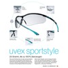 Uvex Sportstyle Protective Glasses – Transparent Work Glasses – Black/White