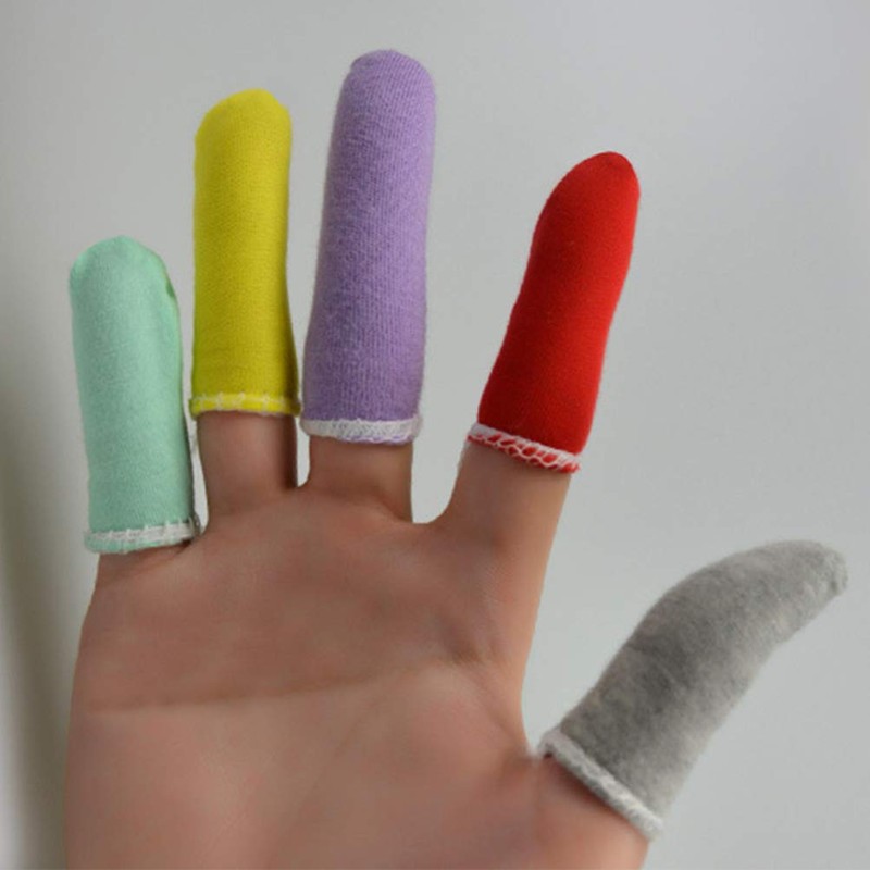 PRETYZOOM 50pcs Finger Cots Cotton Finger Guards Protective Fabric Finger