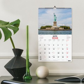 Finocam - Calendar Pictures of Spiral Wall to Write 2025 Month View January 2025 - December 2025 (12 months) Wonders of the World Spanish