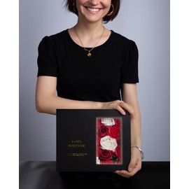 Money Pull Box for Cash Gift - Luxury Money Pull Out Flower Gift Box with Lid Flower and Ribbon, Unique Birthday Gift Box for Wife, Girlfriend, Mother, Friend