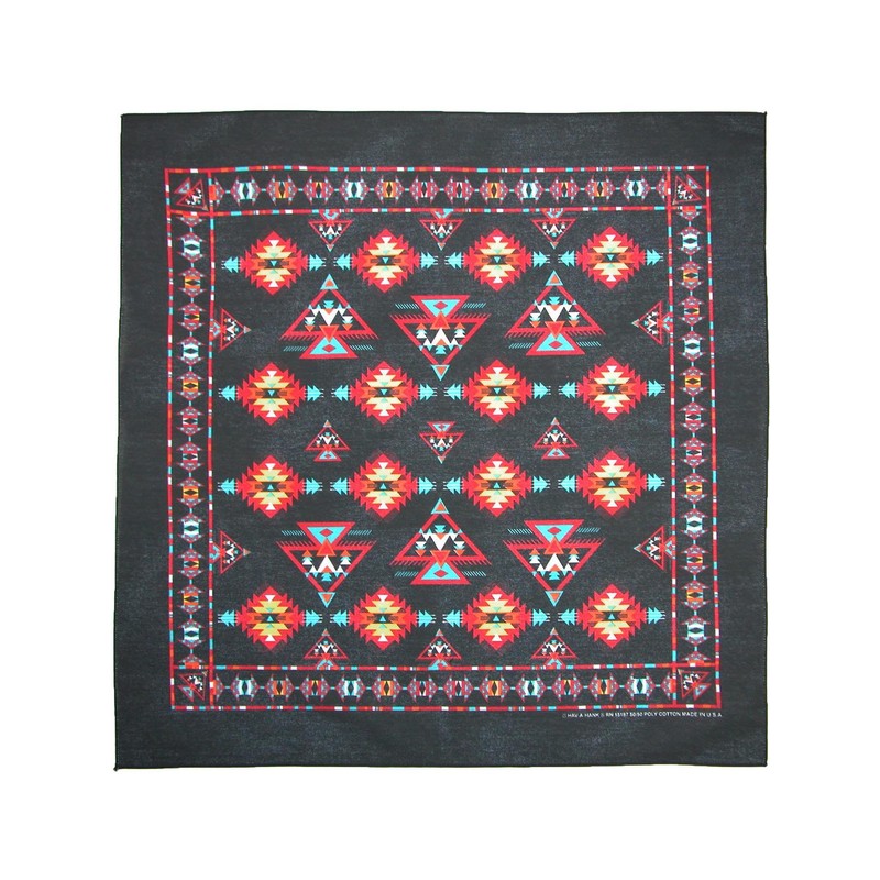 CTM® Apache Southwest Print Bandana, Black