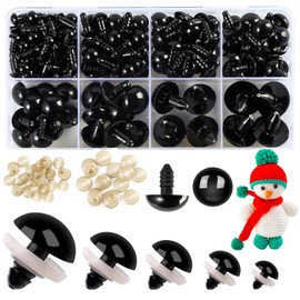 142 Pcs Safety Eyes for Crochet Toys | 5 Sizes (6mm-12mm) | Durable Plastic Eyes for Amigurumi, DIY Crafts | Easy-Install Washers for Secure Fit | Perfect for Crafters, Parents, Toy Makers