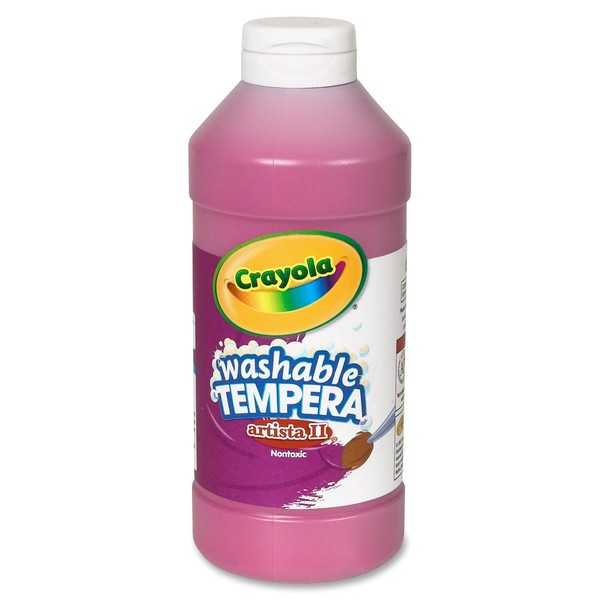 Crayola Washable Tempera Paint, Pink Kids Paint, 16 Ounce Squeeze Bottle