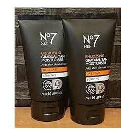 (2 PACK) No7 Men Energising Moisturiser SPF 15 x 50ml & Energising Gradual Tan Moisturiser SPF 15 x 50ml by No7 Men