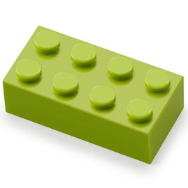 Feleph 100pcs 2x4 Bricks Lime Pieces Parts Classic Building kit Creative Play Set Blocks Toy Accessories Basic Compatible with 3001 Major Brands