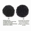 Afro Puff Drawstring Ponytail Synthetic Curly Natural Extension Hairpieces (Black-1)