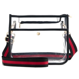 ZOOEASS Clear Crossbody Bag Stadium Approved, Adjustable Shoulder Strap Clear Purse Bag for Concerts Sports Events Festivals(Color1)