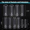 DURATECH 10 Piece 3/8 Inch Drive Impact Socket Set, Including