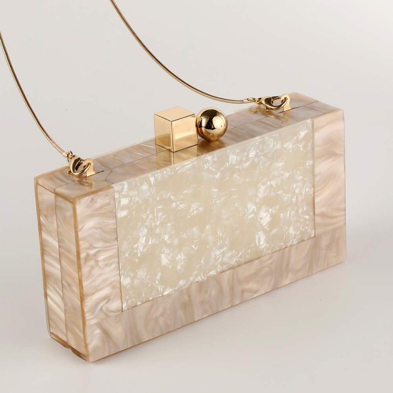 Menurra Women Acrylic Evening Clutch bag Glitter Marble Purse Handbag
