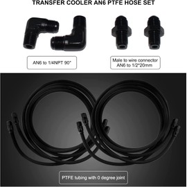 6AN Transmission Cooling Line Hose Compatible with 4L60 700R4 TH350 TH400 Transmissions 7 Ft Long Hose Fitting Nylon & Stainless Steel Braided Lines