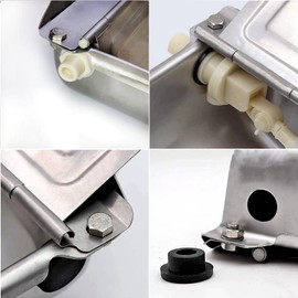 Paiaojia Automatic Water Bowl 304 Stainless Steel Pet Water Dispenser Dog, Feeder Waterer for Large Dogs with 40 Inch Steel Hose, 2 Float Valve, Copper Connector Adapter, 2 Bolts (with Drainage Hole)