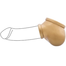 TOYLIE Ben gold latex sleeve with 3.5 cm ring (stretchable) on the shaft and scrotum - made in Germany