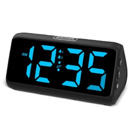 Netzu Digital Alarm Clocks for Bedrooms, Loud Alarm Clock with Dual Alarms, Bold Digits, 5 Dimmers, 4 Volumes, Snooze, Bedside Clock for Deep Sleepers Kids Teens Seniors, Plug in Clock, Easy to Set