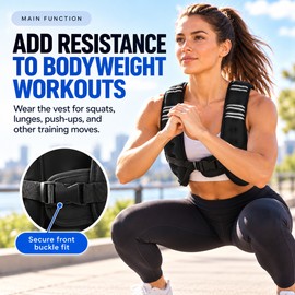 12 lb Weighted Vest for Walking & Strength Training – Reflective Stripe Workout Vest for Running, Fitness and Exercise