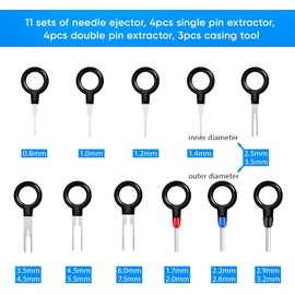 Terminal Pin Removal Tool Kit 82 Pcs Depinning Electrical Connector Pin Extractor Tool Set Wire Terminal Release for Automotive Car Household Devices - Black
