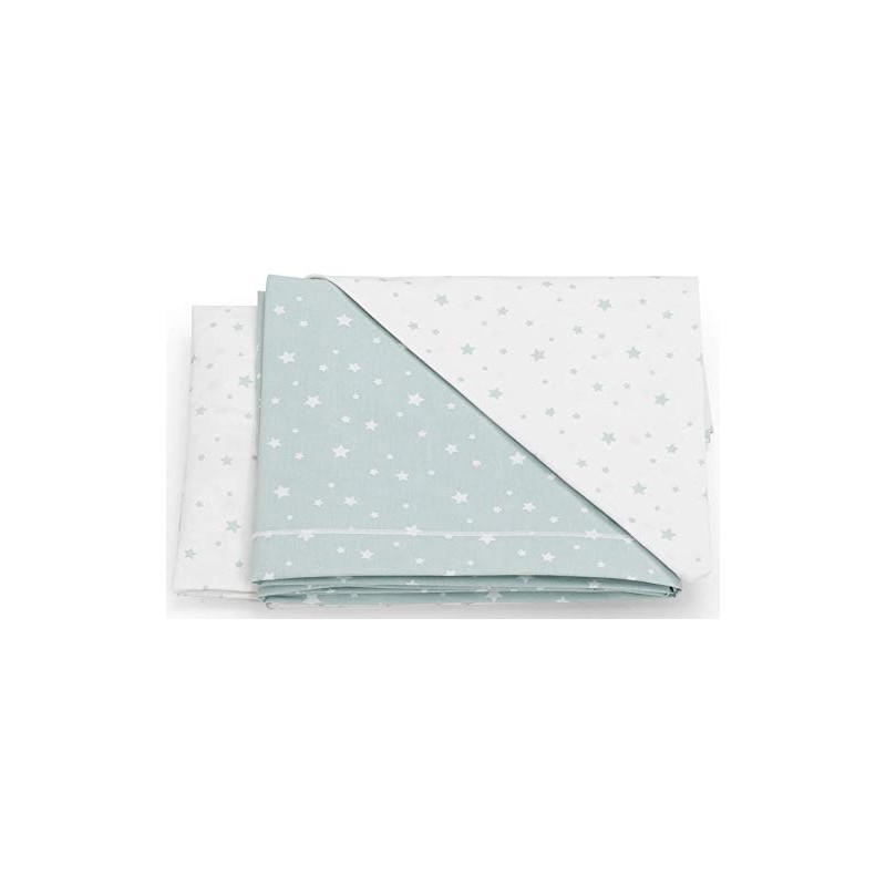 Italbaby 020.1007-003 Completo Lettino da 3 Pezzi Stelline Verde Menta
