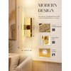 10000mAh Battery Operated Wall Sconces Set of 2, Gold, 15.3