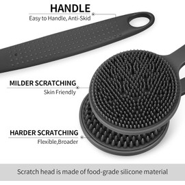 Back Scratcher, 2PackGifts for Men Back Scratcher ， 2025 New with 2 Silicone Scratch Surface, Deep Back Scrubber for Men/Women, Long Handle Backscratchers for Adults