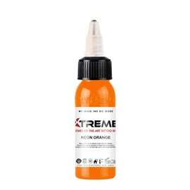 Xtreme Tattoo Ink, Versatile Medium Viscosity for Precision Tattooing, Rich Hue, Quick Healing, Acrylic-Free, Water Based, Highest Safety Standards - Ready-to-Use Tattoo Ink (Neon Orange, 0.5 oz)