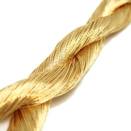 [Machida Suten] Soft Gold and Silver Yarn (322.4 ft (100 m) Decorative Thread for Crafts / Jewelry Thread / Thread for Sashiko (Gold Thread, 6 Strings)