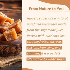 mi nature Jaggery Cube| 100% Pure & unrefined Farm Fresh Sugarcane Gur/Gud blocks| Rich in Vitamins & Minerals |Natural Healthy Sweetener & refined Sugar Substitute| No additive & Preservative | 300g(10.5oz)
