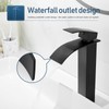GENBONS Vessel Sink Faucet Black Bathroom Faucets Tall Waterfall Bathroom