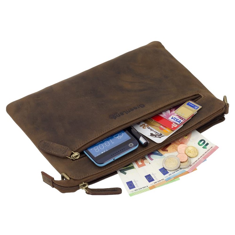 Greenland Nature RFID Leather Bank Wallet Document Bag with High-Quality