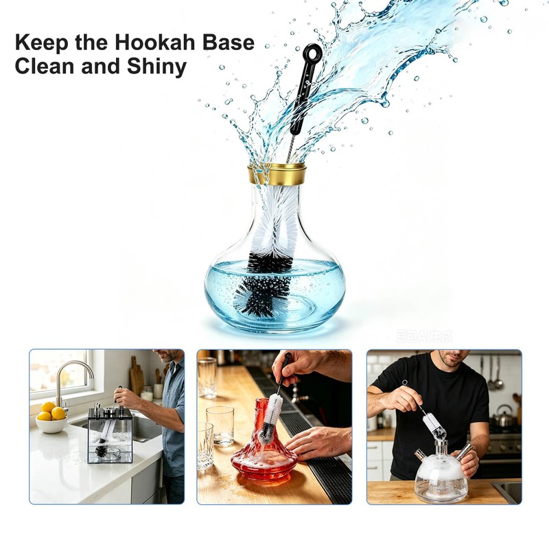 Hookah Cleaning Kit 8 Pcs,ASANMA Hookah Accessories Shisha Cleaning Brush