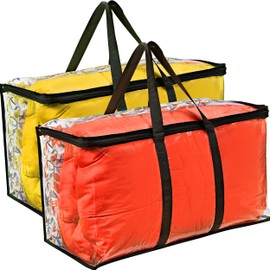 VitalUp Moving Bags with Handles 25x14x12 - Large Zippered Storage Totes for Packing and Organizing, Ideal for College Students and Travel, 2 Pack