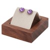 MAYJOYDIY Rectangle Wood Earring Display Stands Jewelry Tray Stand Showcase