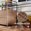 Outsunny PE Rattan Outdoor Bar Table, Outdoor Kitchen Island with