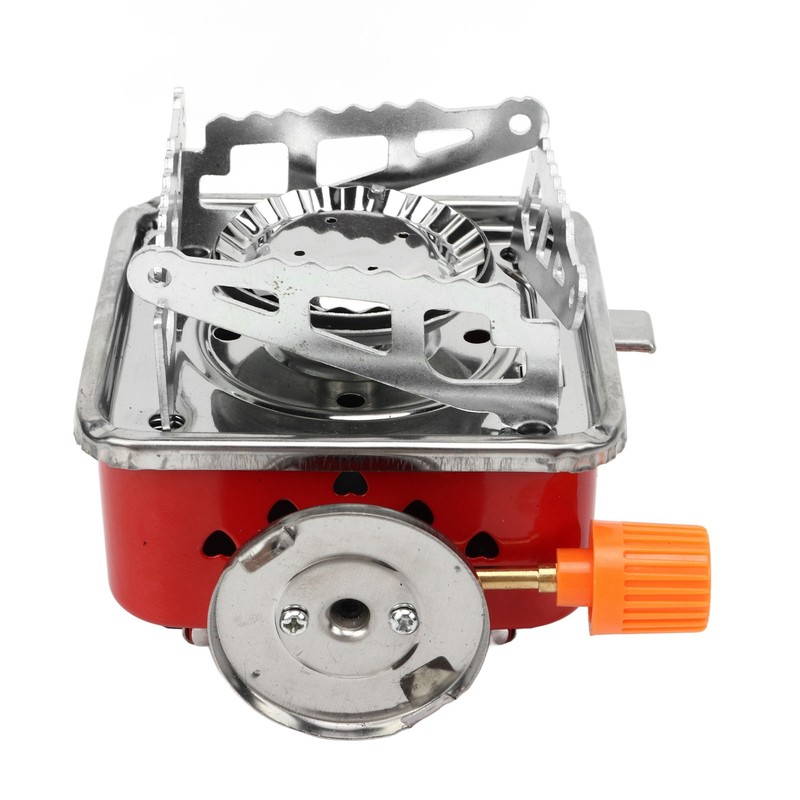 Mini Square Camping Stove Compact Folding Wind Proof Outdoor Backpacking