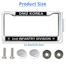 2nd Infantry Division Flag License Plate Frame Metal US Army 2nd Infantry Easy Installation License Plate Frame US Army Support License Plate Frame for Patriotic People