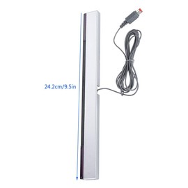 Barra de sensor de movimiento de rayos infrarrojos infrarrojos con cable Compatible con Wii/Wii U La barra de sensor con cable incluye un soporte fácil de montar el receptor por encima o por debajo