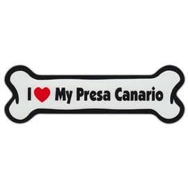 Dog Bone Shaped Car Magnets: I LOVE MY PRESA CANARIO