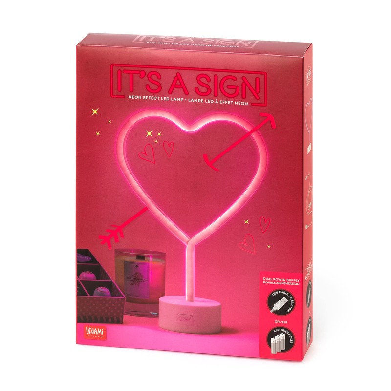 It's a Sign - Heart, Neon Effect LED Lamp