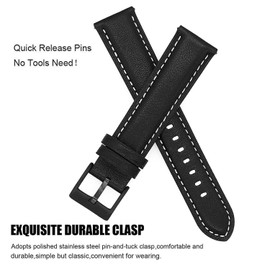 ahayo Genuine Leather Strap for Venu 2 Plus/Venu Sq/Vivoactive 5, 20 mm Quick Release Watch Strap for Garmin Vivoactive 3, Approach S40, Vivomove Sport/Forerunner 158