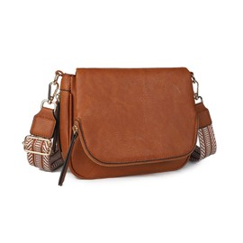 GLITZALL Small Crossbody Bag for Women PU Leather Over the Shoulder Purses and Flap Cross Body Handbags Multi Pockets