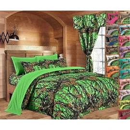 Regal Comfort 5 pc Twin size Camo comforter Biohazard Camo sheet/pillowca