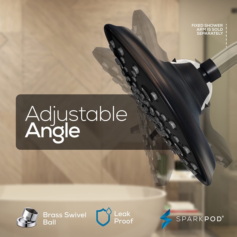 SparkPod 7 Spray Settings Shower Head - Adjustable High Flow
