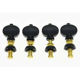 KAISH Set of 4 Gold w/Black Buttons Ukulele Tuners Tuning Keys Pegs Machine Heads