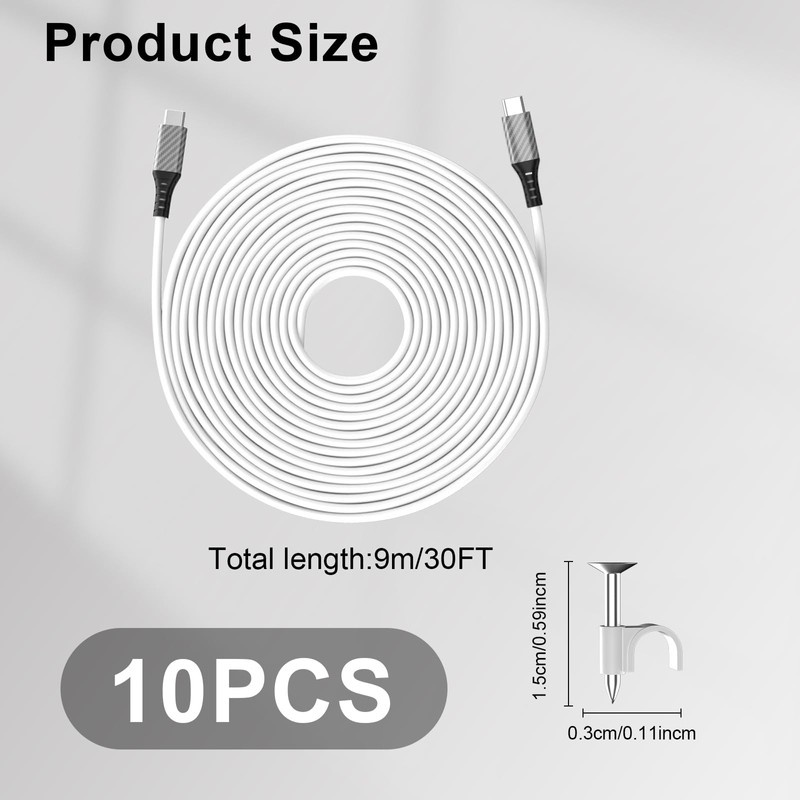 AIAUXAI 30ft USB C Cable,Extra Long 60W USB C to