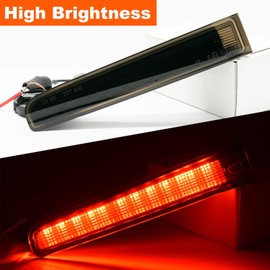 AUTOXBERT Pair (Left & Right) Rear Third Brake Light For 2003-up VW Transporter T5 T6 Barn Door High Level Brake Light Replacement Black Lens