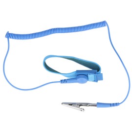 Muñequera Antiestática Muñequera Reutilizable ESD Muñequera a Prueba de Estática con Cable de Conexión a Tierra (Azul)